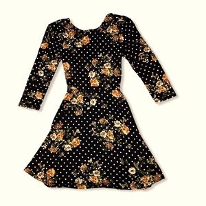 Teeze Me Dress Floral Black Flare Small